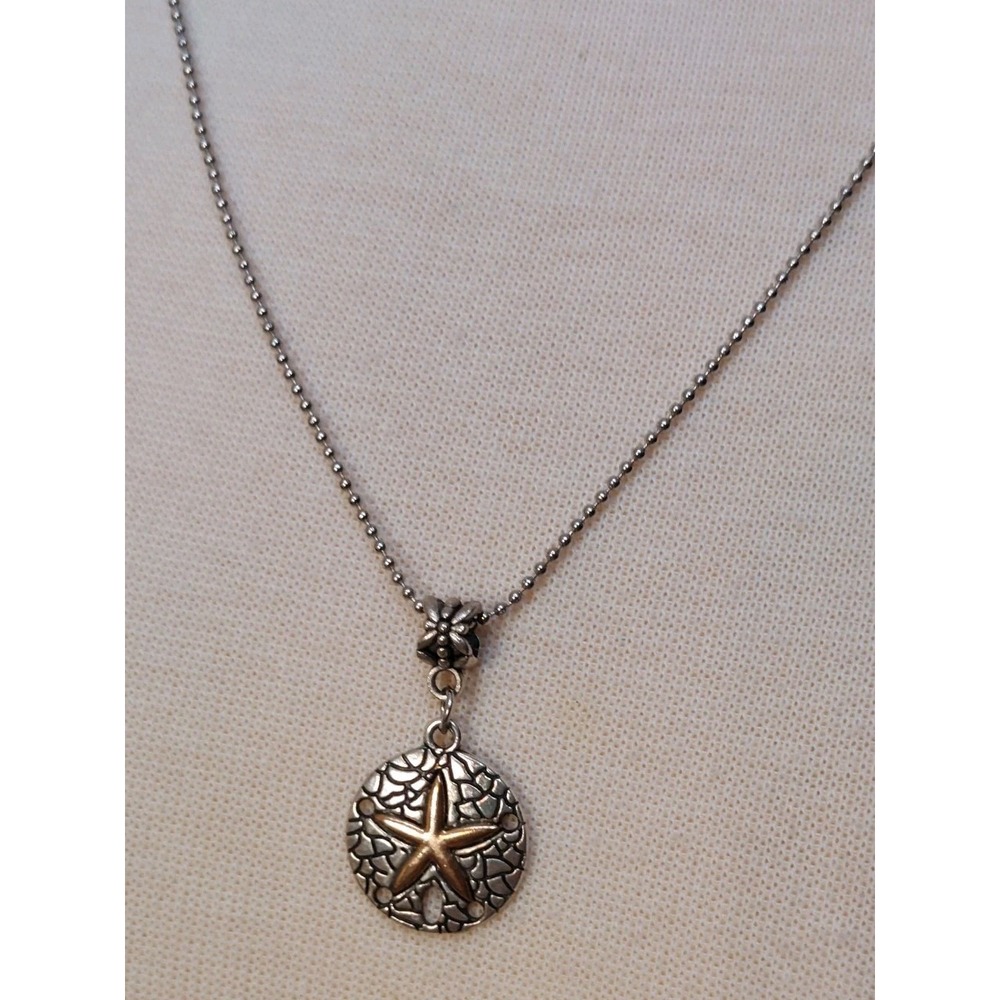 Y2K Brighton Necklace Sand Dollar Starfish Pendant Coastal Beach Charm Vintage